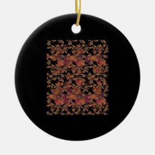 Whimsigoth Golden Vinework Graphic Ceramic Tree Decoration