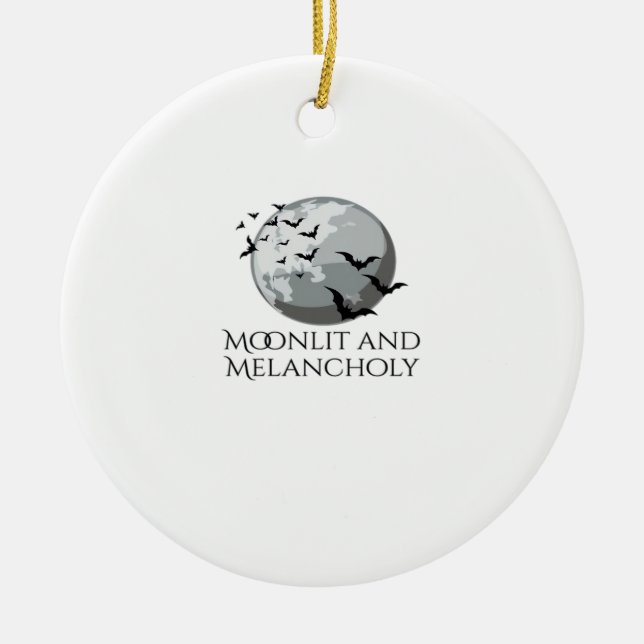 Whimsigoth Ink – Mystical Forests, Moons & Magic M Ceramic Tree Decoration (Front)