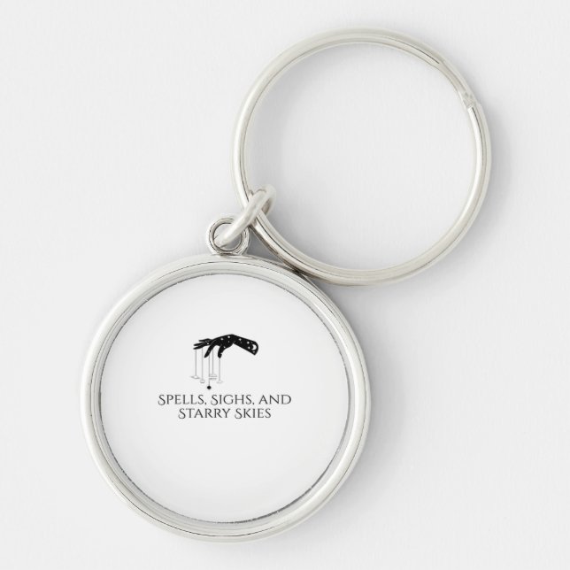 Whimsigoth Ink – Mystical Forests, Moons & Magic O Key Ring (Front)