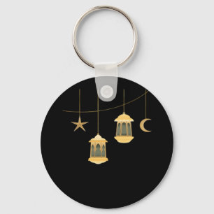 Whimsigoth Lantern Full Moon Night Sky Classic Key Ring