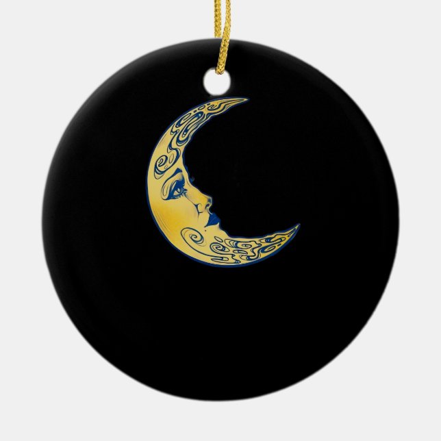 Whimsigoth Moon Ceramic Tree Decoration (Front)