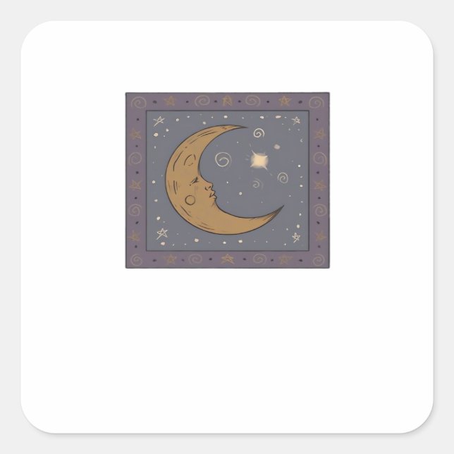 Whimsigoth Moon Classic Square Sticker (Front)