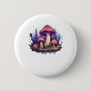 Whimsigoth Mushrooms And Crystals Classic 6 Cm Round Badge