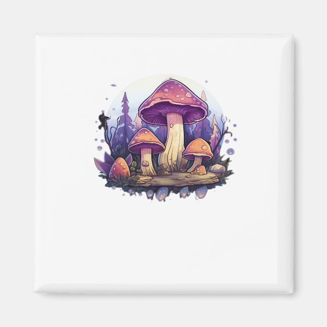 Whimsigoth Mushrooms And Crystals Classic Magnet (Front)