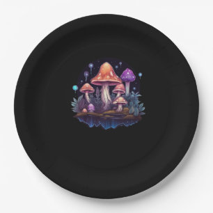 Whimsigoth Mushrooms And Crystals Paper Plate