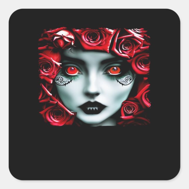 Whimsigoth – Mystical Forests & Moon Magic Square Sticker (Front)