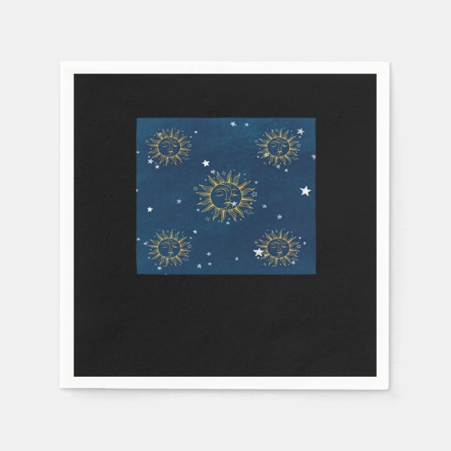 Whimsigoth Night Sky Sun Moon Witchy Classic Desig Napkin (Front)