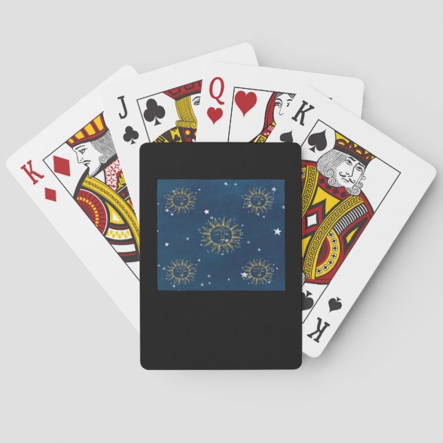 Whimsigoth Night Sky Sun Moon Witchy Classic Desig Playing Cards (Back)