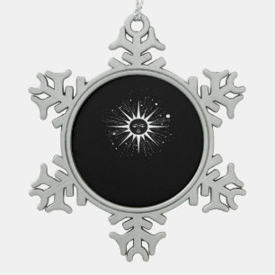 Whimsigoth Night Sky Sun Moon Witchy Classic Hallo Snowflake Pewter Christmas Ornament
