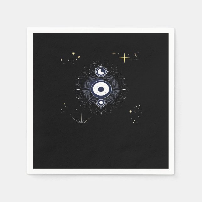 Whimsigoth Night Sky Sun Moon Witchy Classic Vinta Napkin (Front)