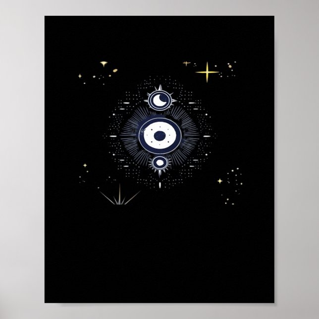 Whimsigoth Night Sky Sun Moon Witchy Classic Vinta Poster (Front)