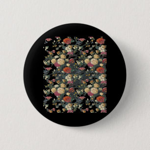 Whimsigoth Old Victorian Floral Oil Painting Class 6 Cm Round Badge