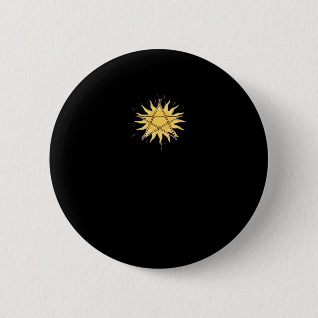 Whimsigoth Pentagram Sun Classic 6 Cm Round Badge (Front)