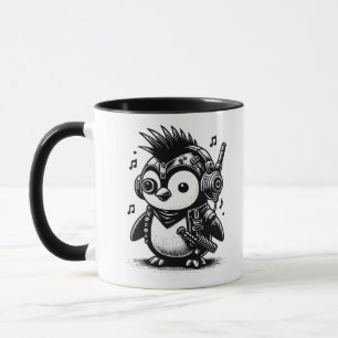 Whimsigoth Punkrock Weirdcore Penguin Vintage Art  Mug