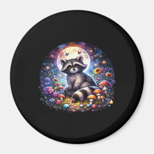 Whimsigoth Racoon By Moonlight, Cute Colourful Fan Magnet