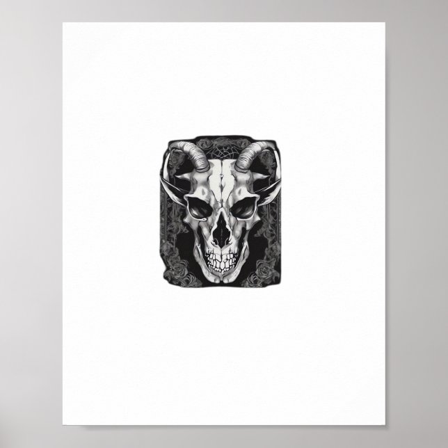 Whimsigoth Skull Gothic  Aesthetic Design Classic Poster (Front)