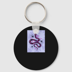 Whimsigoth Snake Spiders Flowers Key Ring