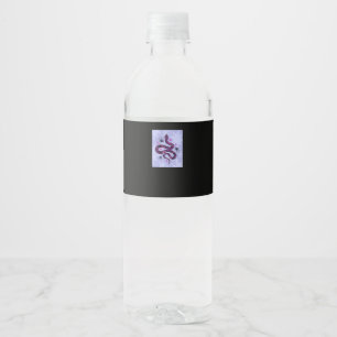 Whimsigoth Snake Spiders Flowers Water Bottle Label
