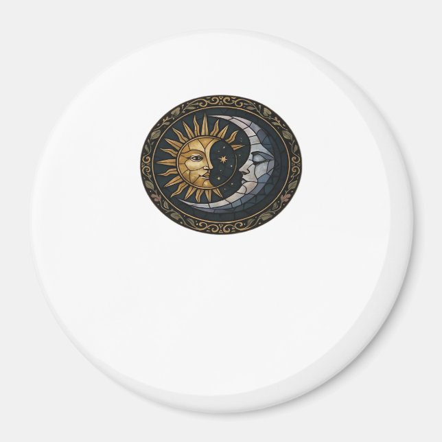 Whimsigoth Stained Glass Moon And Sun Classic Magnet (Front)