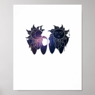 Whimsigoth Starry Night Sun Moon Witchy Classic Poster
