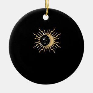Whimsigoth Sun Moon Space Classic Ceramic Tree Decoration
