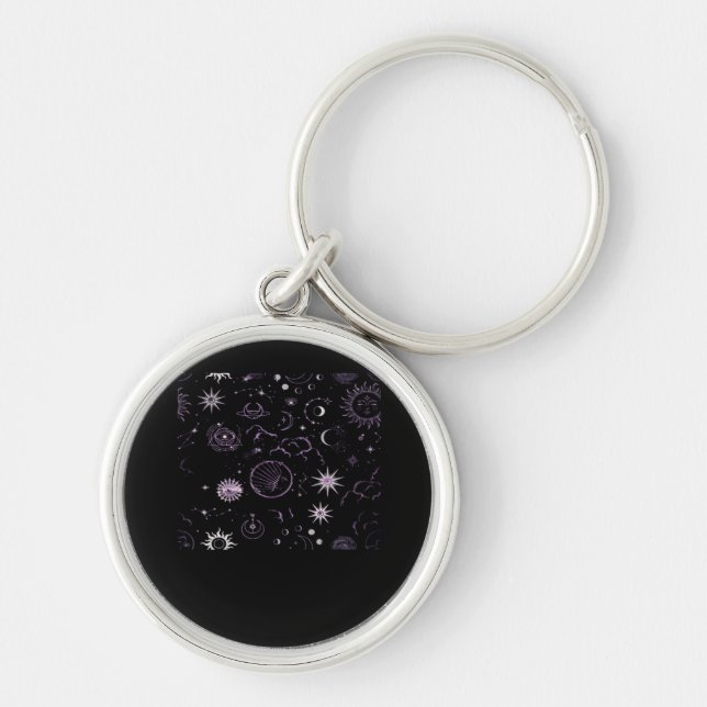 Whimsigoth Sun Moon Witchy Classic Key Ring (Front)