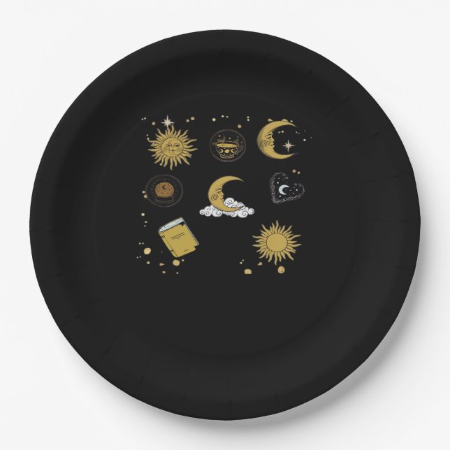 Whimsigoth Sun Moon Witchy Classic Paper Plate (Front)