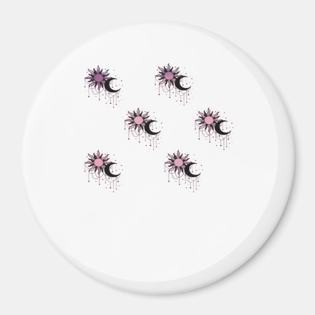 Whimsigoth Sun Moon Witchy Magnet (Front)