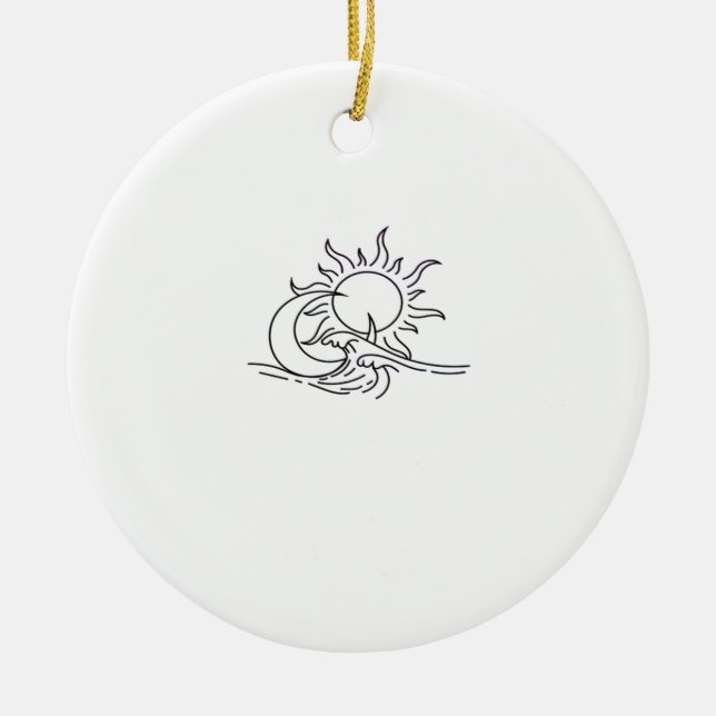 Whimsigoth Sun Sea Witchy Ceramic Tree Decoration (Front)