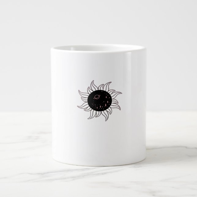 Whimsigoth Sun Space Mountains And Sunset Large Coffee Mug (Front)