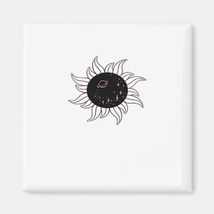 Whimsigoth Sun Space Mountains And Sunset Magnet