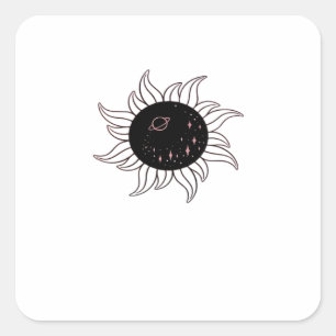 Whimsigoth Sun Space Mountains And Sunset Square Sticker