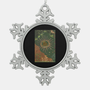Whimsigoth Swirl Poster Snowflake Pewter Christmas Ornament