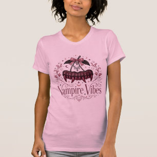 Whimsigoth Vampire Vibes Cute Cherry Bow Pastel T-Shirt