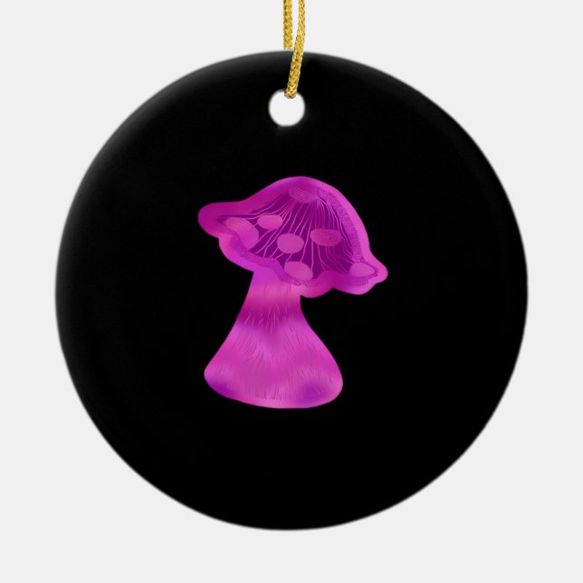 Whimsigoth Zen Pattern Mushroom Ceramic Tree Decoration (Front)