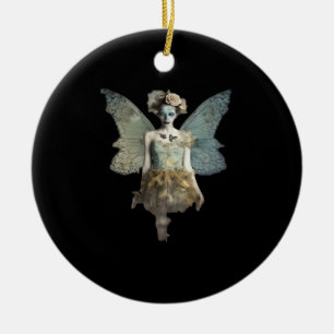 Whimsigoth Zombie Fairy Old Timey Gothic Moody Art Ceramic Tree Decoration
