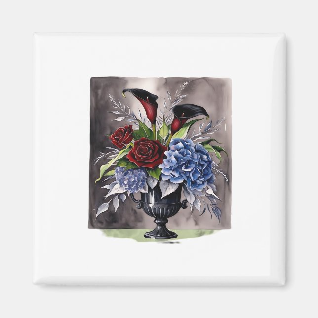 Whimsigothic – Gothic Floral Vase Aesthetic Classi Magnet (Front)