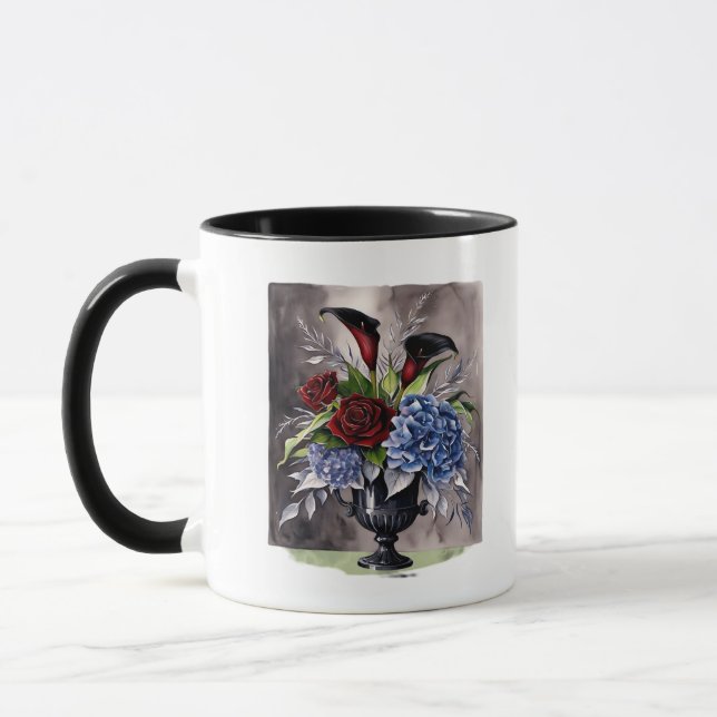 Whimsigothic – Gothic Floral Vase Aesthetic Classi Mug (Left)