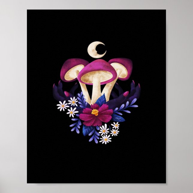 Whimsigothic Mushrooms Classic Poster (Front)