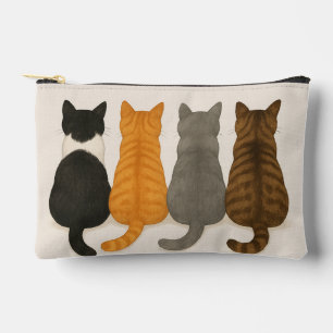 Whimsy Adorable Cat Themed Minimalist Cat Lovers Accessory Pouch
