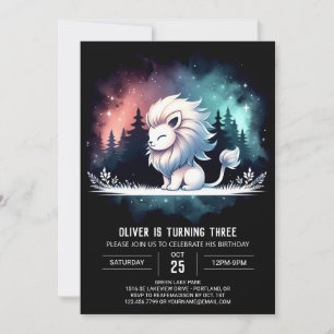 Whimsy Adorable Lion Birthday Invitation