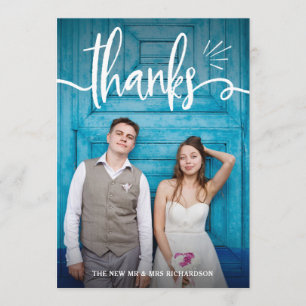 Whimsy and Charm   Two Photo Wedding Thank You Card
