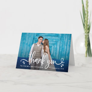 Whimsy and Charm   Wedding Thank You with Photo Card