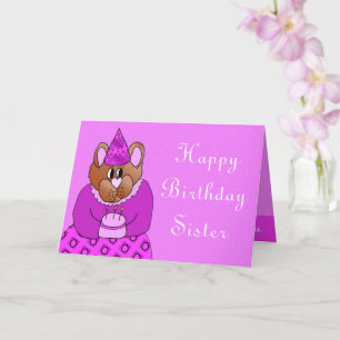 Whimsy Artsy Digital Bear Folded Greeting Card