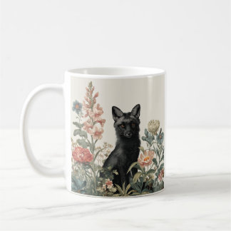 Whimsy Black Fox Coffee Mug