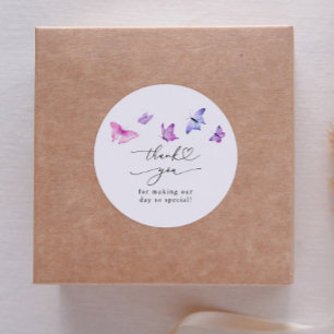 Whimsy Butterflies Bridal Shower Favour   Classic Round Sticker