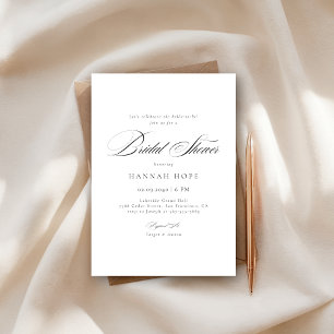 Whimsy Calligraphy Budget Wedding Bridal Shower Invitation