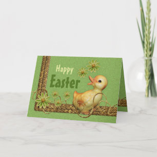 Whimsy chicken collage CC0847 Happy Easter Holiday Card