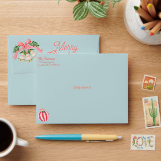 Whimsy Christmas Ornaments Blue Envelope