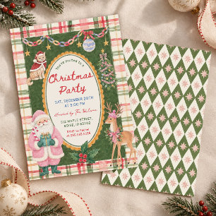 Whimsy Colourful Christmas Party Invitation